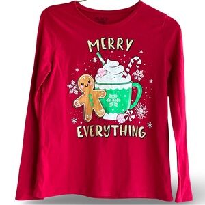 3/$25 The Childrens Place “Merry Everything” Sparkly Christmas Shirt Large 10/12